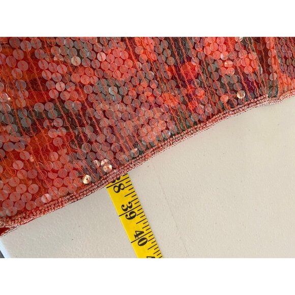 Styleworks Sequin Dress Size 12 Red & Orange Silk Cocktail Party - Picture 5 of 10